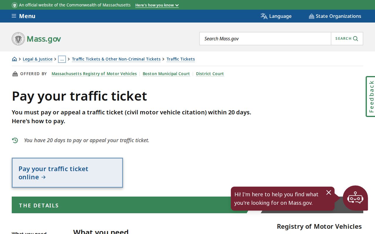 Massachusetts traffic ticket payment instructions related to Worcester County traffic warrants